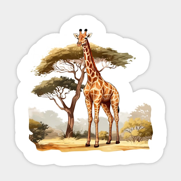 Watercolor Giraffe Sticker by zooleisurelife